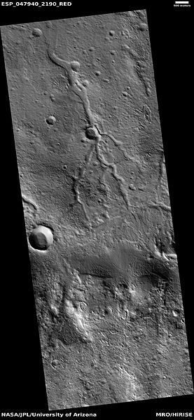 Channel network, as seen by HiRISE under HiWish program