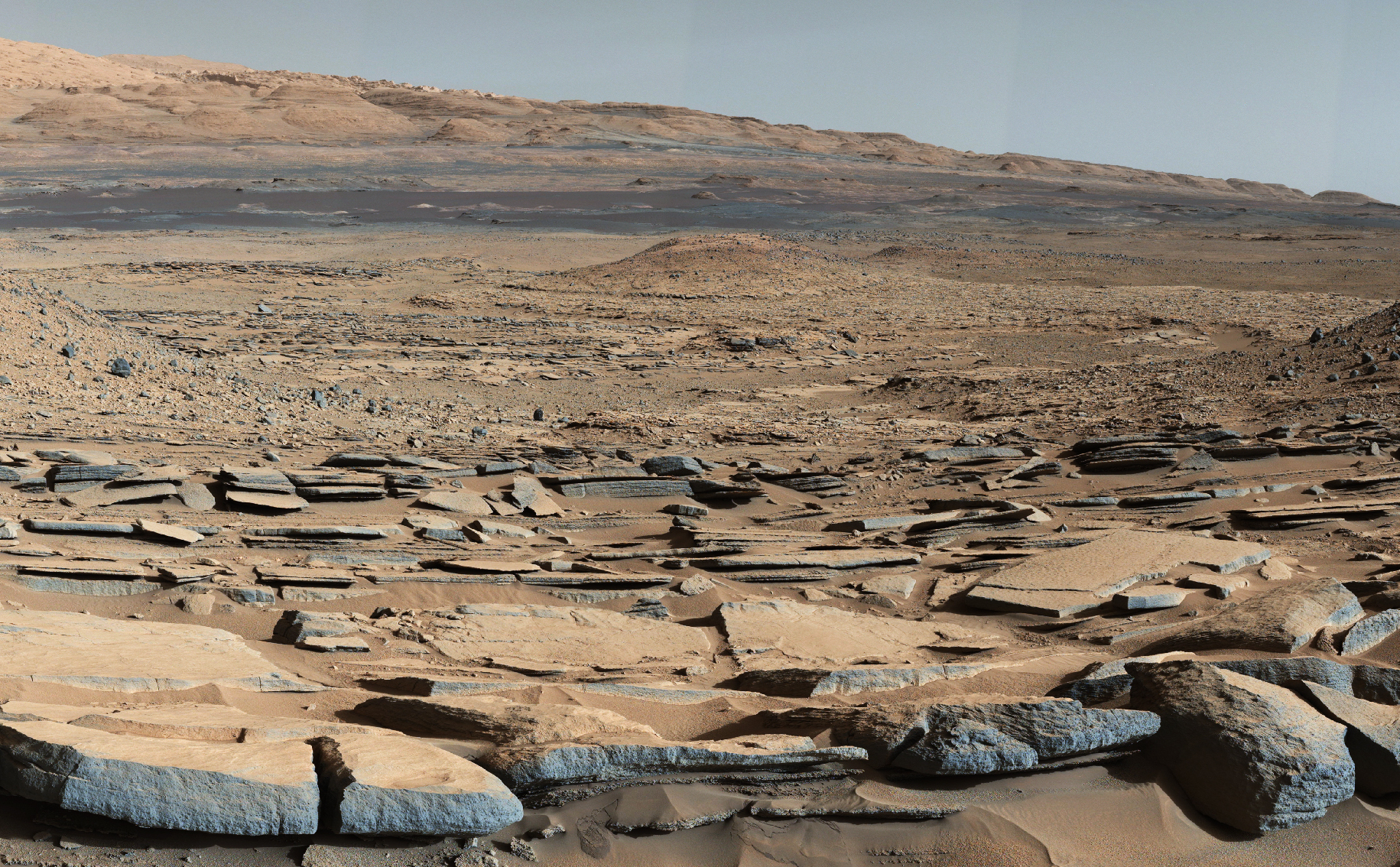 View from the "Kimberley" formation on Mars taken by NASA's Curiosity rover.