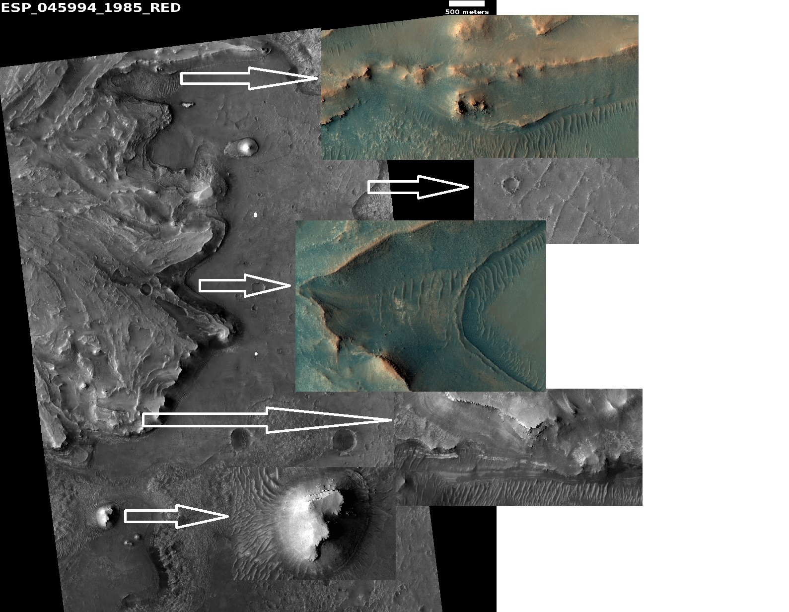 Features near Jezero Crater