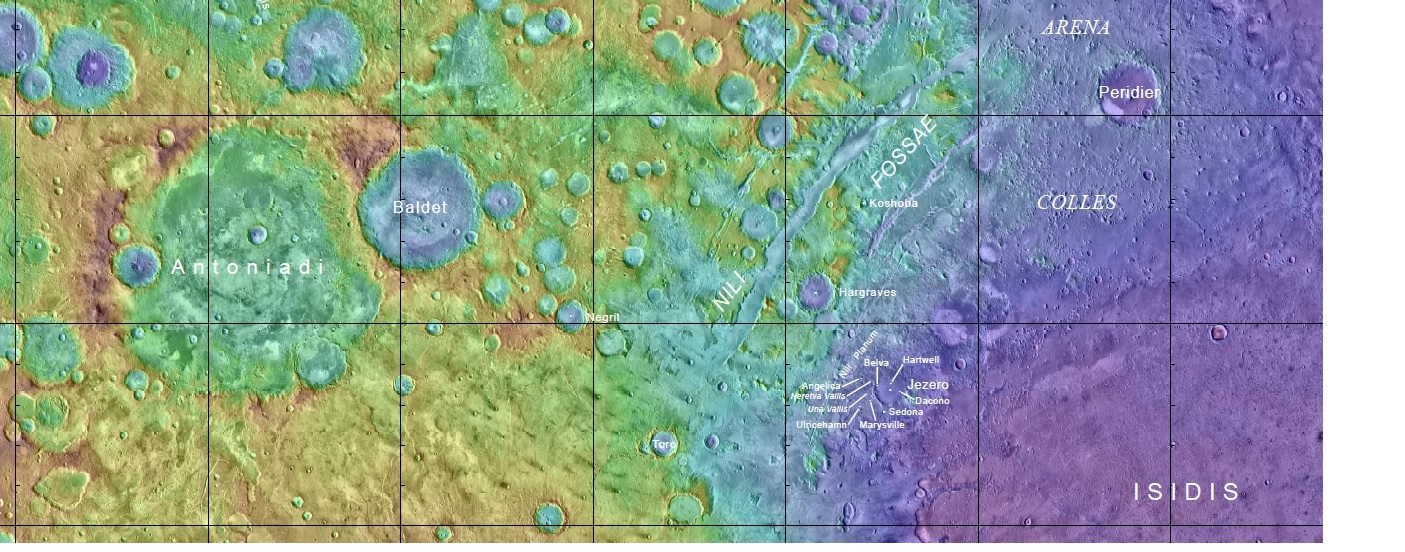 Features near Jezero Crater