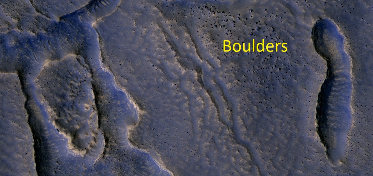 Boulders near hollows