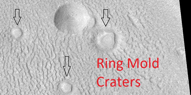 Ring mold craters They may contain ice.